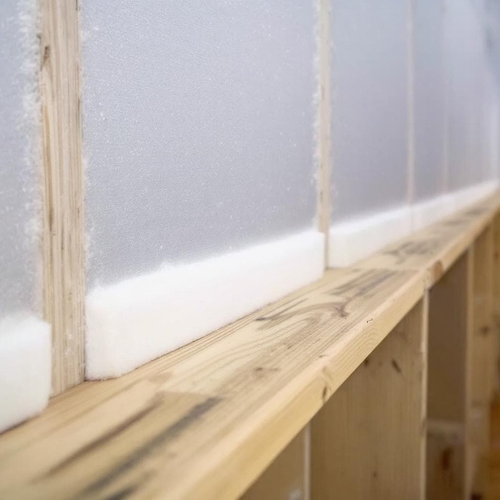 Continuous closed-cell foam bead sealing the rim joist around the perimeter of a Cincinnati basement